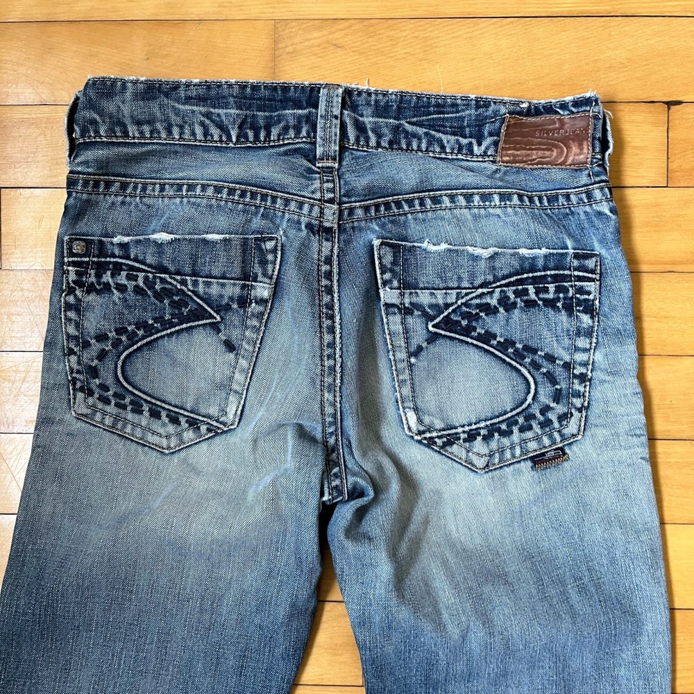 Silver Jeans Co Mens Straight Leg Distressed Decker Denim Blue Jeans 31x31 - Picture 15 of 16